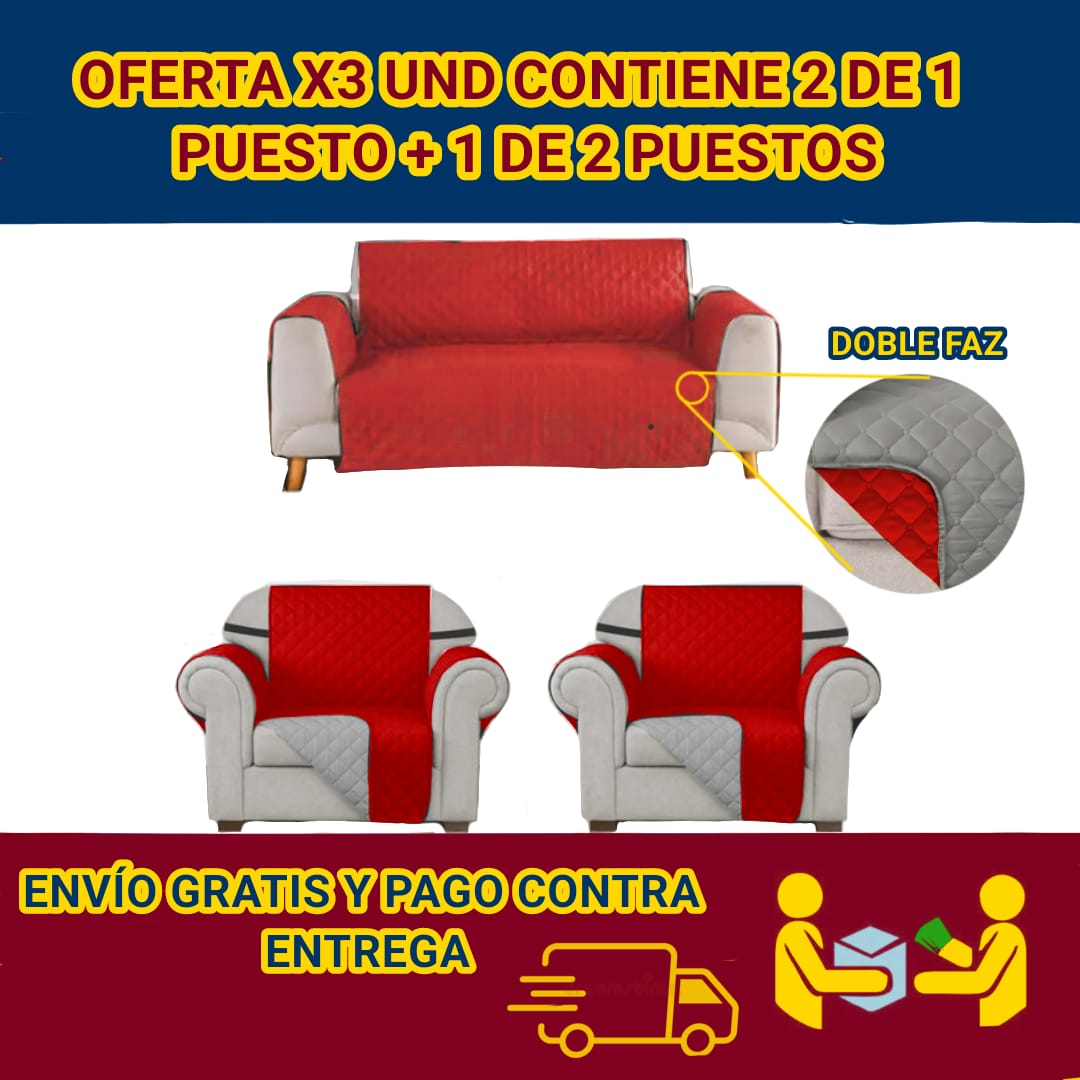 PROTECTOR PARA SOFA OFERTA ESPECIAL X3 UNIDADES (2 DE 1 PUESTO Y 1 DE 2 PUESTOS)⭐️⭐️⭐️⭐️⭐️5/5