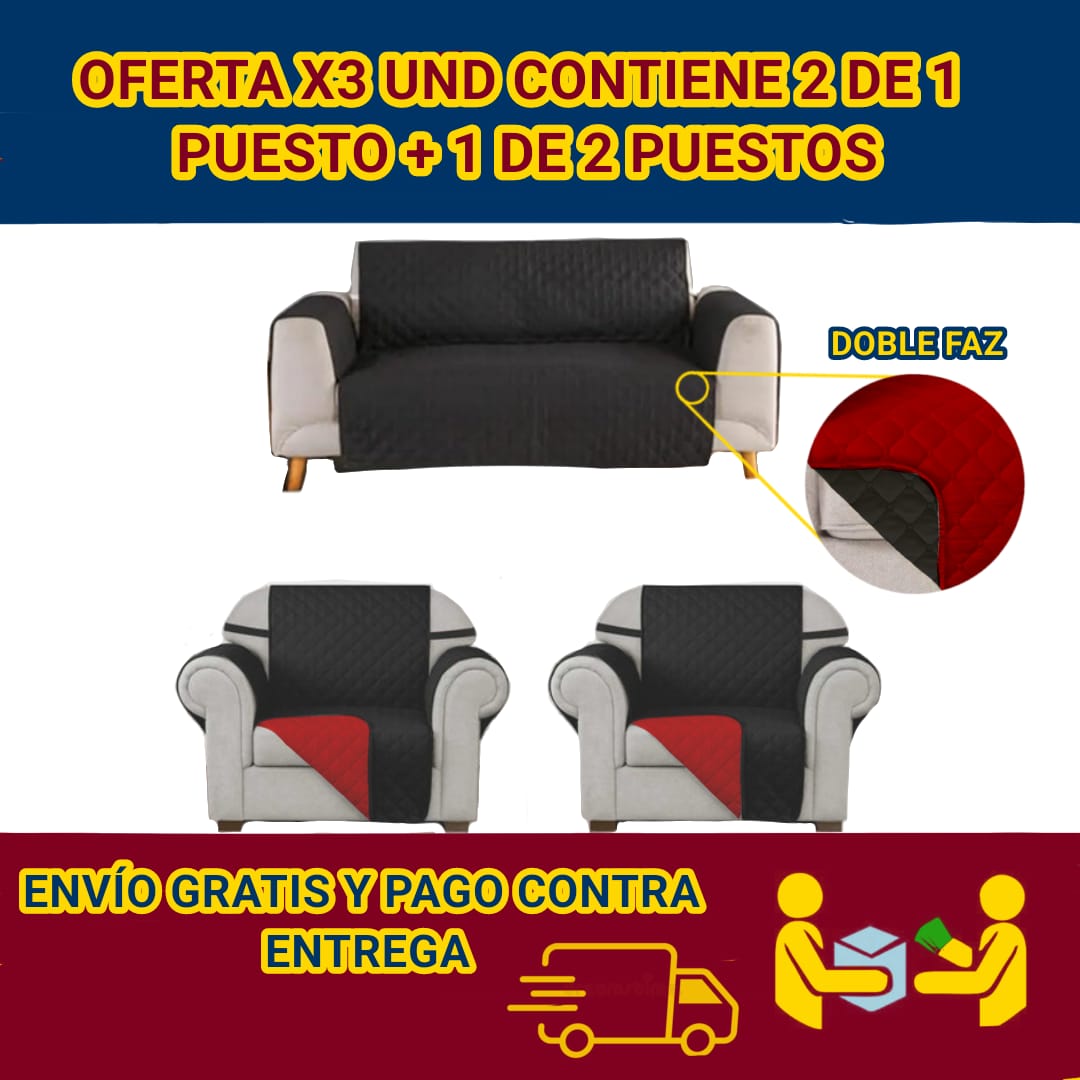 PROTECTOR PARA SOFA OFERTA ESPECIAL X3 UNIDADES (2 DE 1 PUESTO Y 1 DE 2 PUESTOS)⭐️⭐️⭐️⭐️⭐️5/5