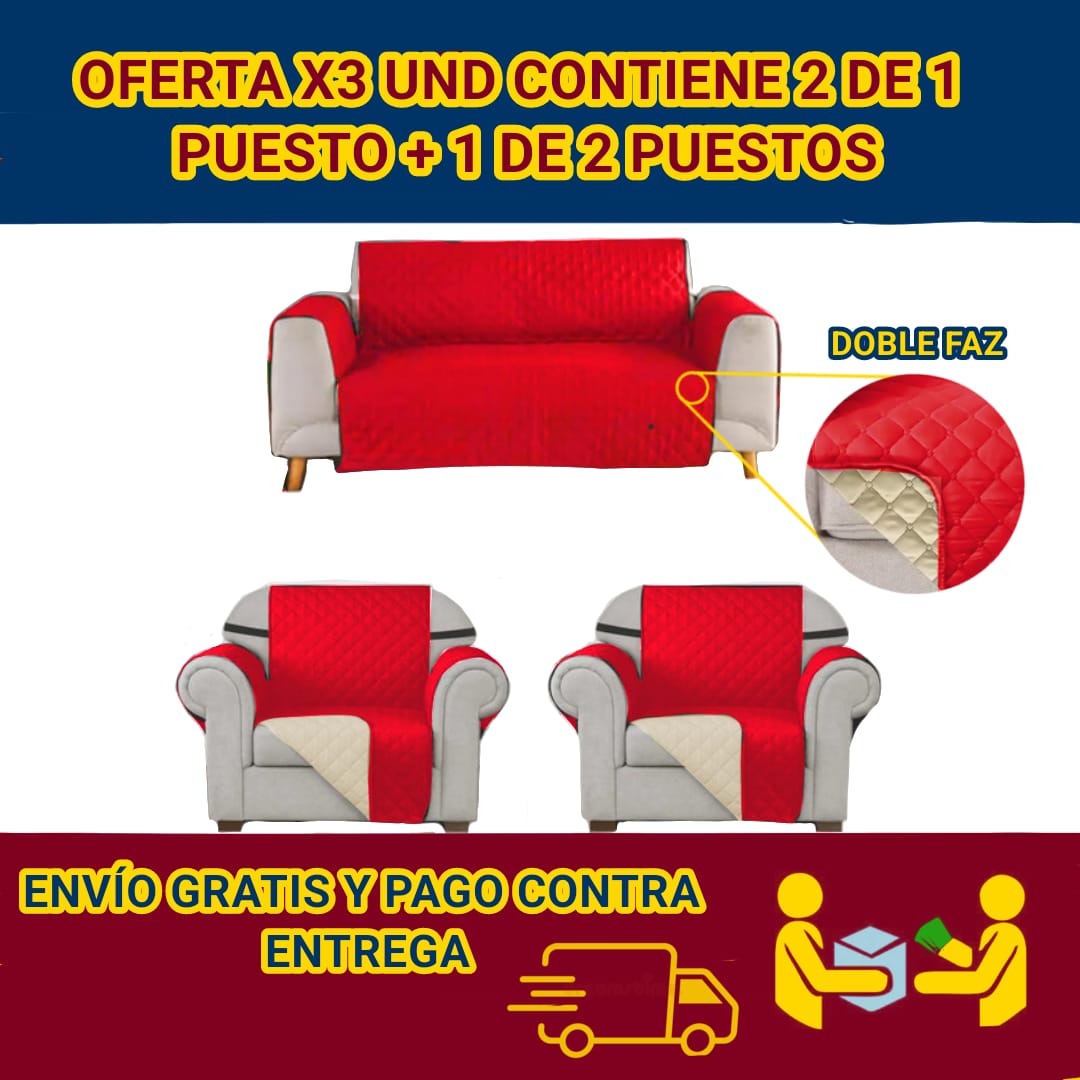 PROTECTOR PARA SOFA OFERTA ESPECIAL X3 UNIDADES (2 DE 1 PUESTO Y 1 DE 2 PUESTOS)⭐️⭐️⭐️⭐️⭐️5/5