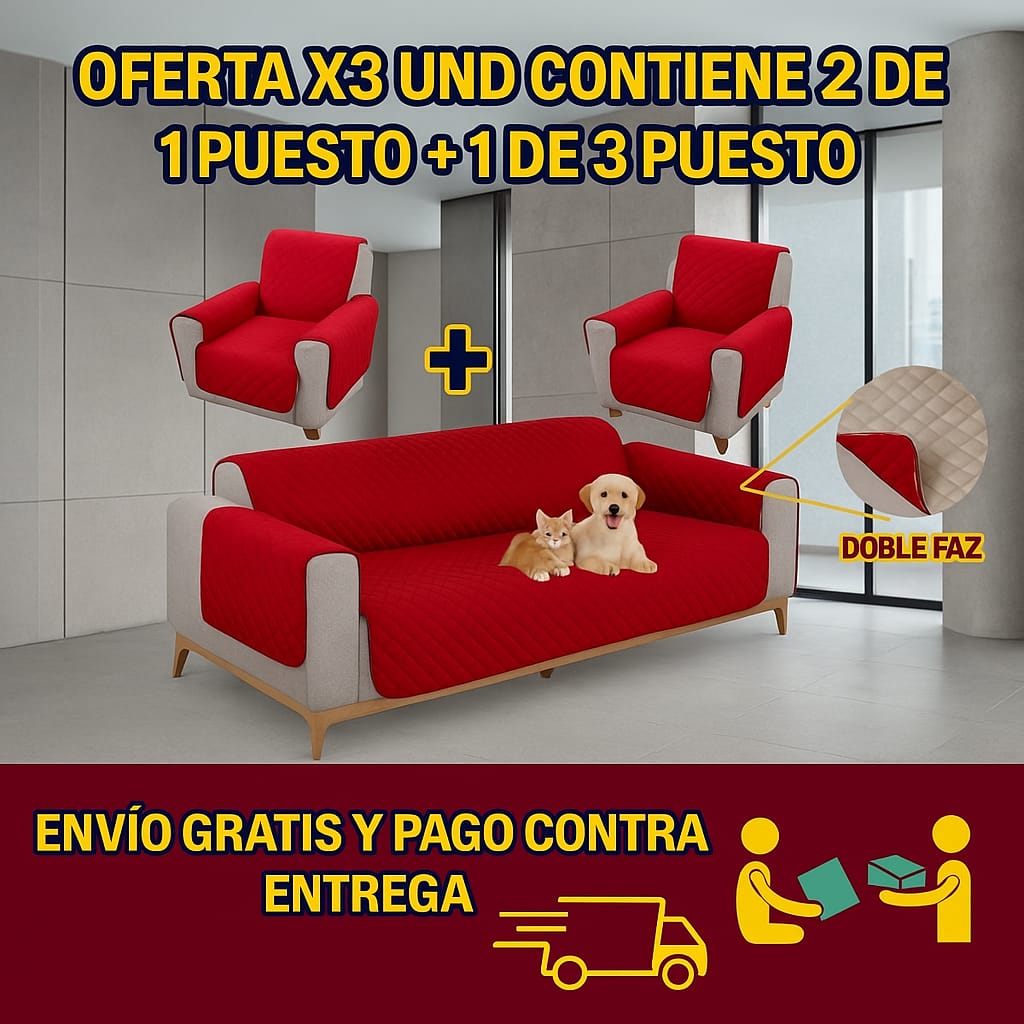 PROTECTORES PARA SOFA OFERTA X3 UNIDADES (2 DE 1 PUESTO Y 1 DE 3 PUESTOS)⭐️⭐️⭐️⭐️⭐️5/5