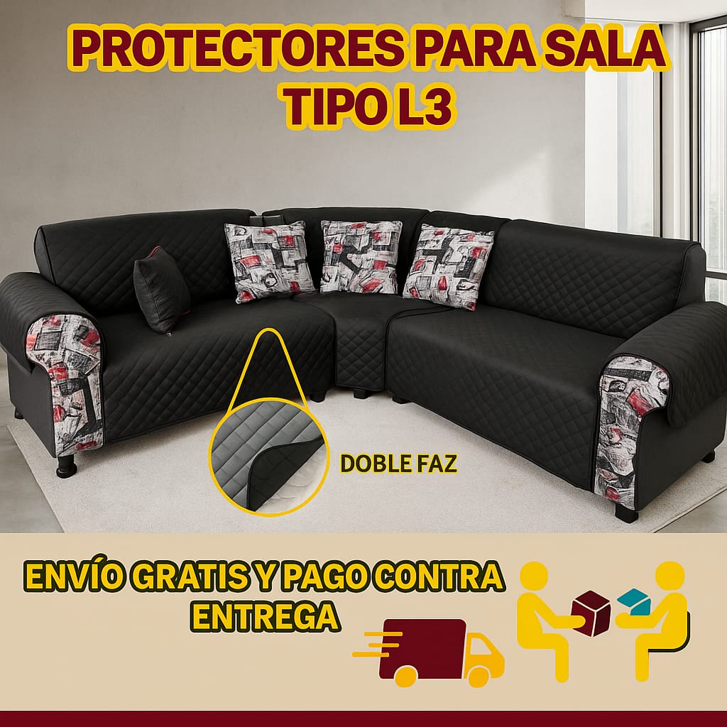 PROTECTORES DE SOFAS SALA L 3 SOFAS ⭐️⭐️⭐️⭐️⭐️5/5