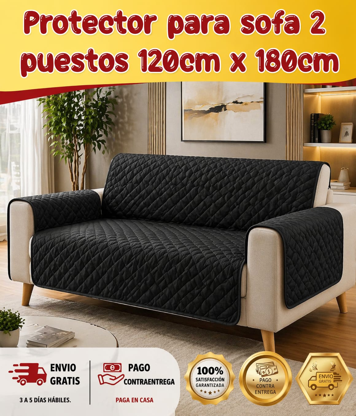 Protector para sofa doble faz 2 puestos 120cmx180cm ⭐️⭐️⭐️⭐️⭐️5/5