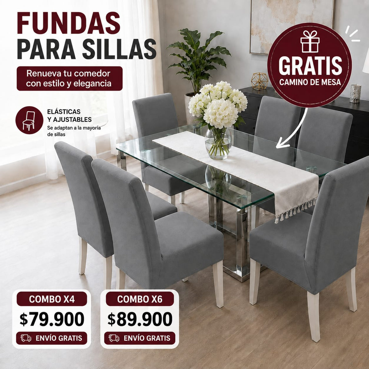 OFERTA EN FUNDAS ELÁSTICAS GRATIS CAMINO DE MESA ⭐️⭐️⭐️⭐️⭐️5/5